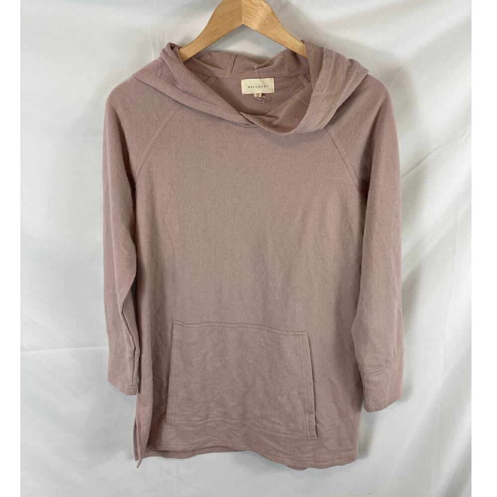 Melloday Hooded Soft Light Pink Sweater Size XS